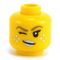 LEGO Head, Thick Black Eyebrows and Moustache, Wink, Smile with Teeth [CLONE]