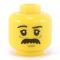 LEGO Head, Reddish Brown Chin Goatee and Eyebrows and Sideburns, Lopsided Smile [CLONE] [CLONE] [CLONE]