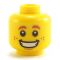 LEGO Head, Dark Orange Eyebrows and Freckles, Wide Grin