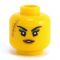 LEGO Head, Female with Brown Eyebrows and Peach Lips, Dual Sided: Smiling / Scared [CLONE] [CLONE]
