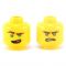LEGO Head, Brown Eyebrows and Green Eyes, Smiling/Gritted Teeth
