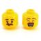 LEGO Head, Bushy Brown Moustache, Thin Eyebrows, Smiling
