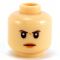 LEGO Head, Female, Peach Lips, Serious Expression
