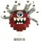 LEGO Beholder, Dark Red with Gray Eyestalks, White Eyes