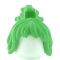 LEGO Hair, Female, Messy Ponytail w/Bangs and Clip, Green