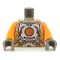 LEGO Torso, Silver Body Armor with Orange Straps