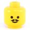 LEGO Head, Black Split Moustache, Bushy Eyebrows, Cheek Lines, Frowning [CLONE] [CLONE]