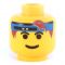 LEGO Head with Blue Headband and Hair, Smile
