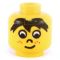 LEGO Head, Black Hair, Freckles