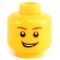 LEGO Head, Brown Eyebrows, Smiling