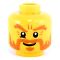 LEGO Head, Dark Orange Moustache and Sideburns, Soul Patch, Smiling