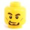 LEGO Head, Dark Brown Eyebrows, and Goatee
