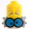 LEGO Hair, Wavy Reddish Brown with Large Round Glasses [CLONE]