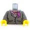 LEGO Torso, Female, Dark Gray Jacket over Pink Shirt, Magenta Scarf