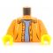 LEGO Torso, Orange Jacket with Hood, Light Blue Shirt