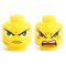 LEGO Head, Large Green Eyes, Scar, Frowning / Angry