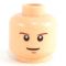 LEGO Head, Flesh, Thin Brown Eyebrows, Smile