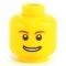 LEGO Head, Brown Eyebrows, Smile with Teeth