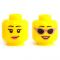 LEGO Head, Female, Pink Lips, Smiling, Sunglasses