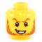 LEGO Head, Beard Stubble, Black Angry Eyebrows with Open Mouth with Teeth [CLONE] [CLONE]