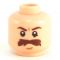 LEGO Head, Flesh, Brown Moustache