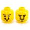 LEGO Head, Black Moustache and Goatee, Stubble