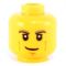 LEGO Head, Brown Eyebrows, Vertical Cheek Lines, Cleft Chin, Smile