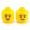 LEGO Head, Dark Gray Eyebrows, Crow's Feet, Cleft Chin, Smiling/Concerned