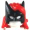 LEGO Hair, Female, Long and Straight, Red with Black Mask