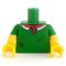 LEGO Torso, Green Short Sleeved Shirt with Collar, Stains