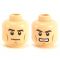 LEGO Head, Brown Eyebrows, Serious/Angry