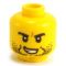 LEGO Head, Beard Stubble, Crooked Smile