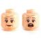 LEGO Head, Flesh, Female, Gray Eyebrows and Wrinkles