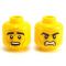 LEGO Head, Black Eyebrows, Wrinkles, Smiling/Angry