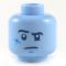 LEGO Head, Bright Light Blue, Nervous/Confused