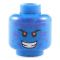 LEGO Head, Blue with Red Eyes, Purple Lines