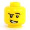 LEGO Head, Raised Eyebrow and Crooked Grin