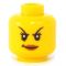 LEGO Head, Female with Black Thin Eyebrows, Eyelashes, and Red Lips [CLONE]