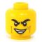 LEGO Head, Arched Eyebrows and Mean Grin