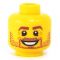 LEGO Head, Brown Eyebrows and Beard Stubble, Crow's Feet
