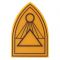 LEGO Shield, Inverted Triangular with Pyramid and Sun, Pearl Gold