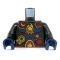 LEGO Torso, Black Fur, Dark Blue Chest, Armor
