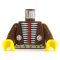 LEGO Torso, Brown, Tribal, Red and White Design