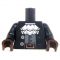 LEGO Torso, Bluish Gray Vest with White Shirt and Ruffled Collar, Black Jacket or Overcoat