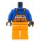 LEGO Orange Overalls with Blue Shirt