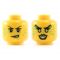 LEGO Head, Female with Eyelashes and Thin Eyebrows, Lime Blotches, Smirk / Green Eye Shadow and Lips