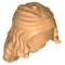 LEGO Hair, Female, Long and Wavy, Sides Pulled Back, Light Brown (Rubber)