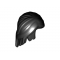 LEGO Hair, Female, Long and Parted, Swept Behind Shoulders, Black (Rubber)