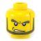 LEGO Head, Gray Chinstrap Beard, Bushy Eyebrows, Huge Vertical Scar