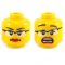 LEGO Head, Female, Red Lips, Glasses, Frowning/Scared
